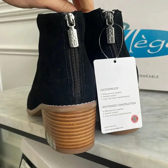 Aqua College Emily Black Suede Waterproof Womens Booties size 6.5 and 10 - Picture 5 of 6